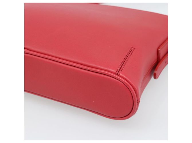 BURBERRY Schultertasche Leder Rot Silber Authentisch 186215A - Ansicht 12