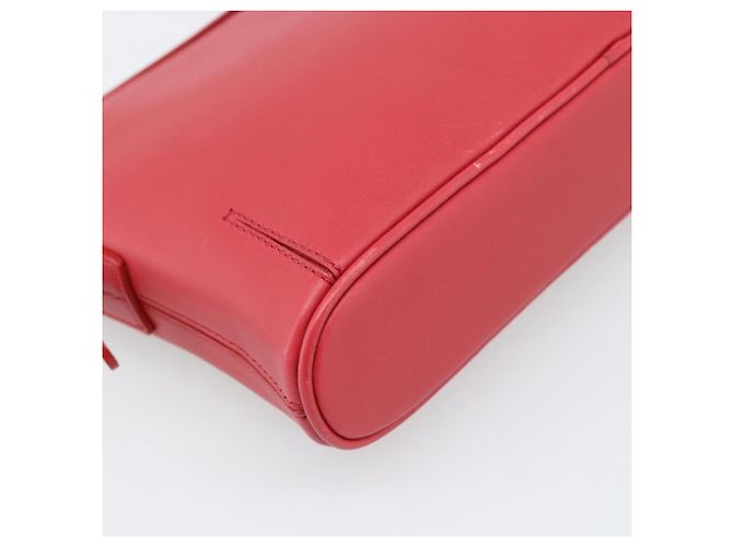 BURBERRY Schultertasche Leder Rot Silber Authentisch 186215A - Ansicht 13