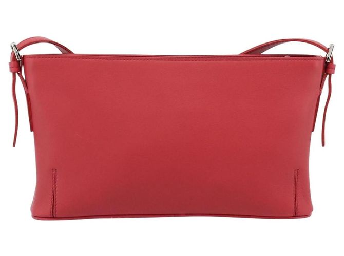 BURBERRY Schultertasche Leder Rot Silber Authentisch 186215A - Ansicht 3