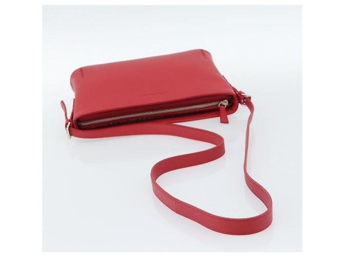 BURBERRY Schultertasche Leder Rot Silber Authentisch 186215A - Ansicht 7