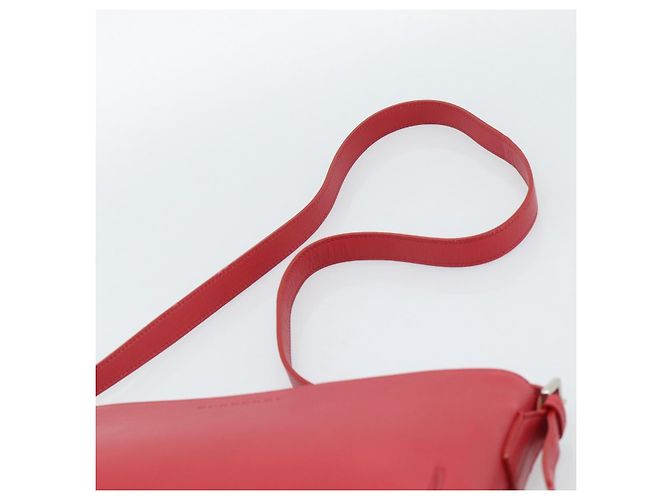 BURBERRY Schultertasche Leder Rot Silber Authentisch 186215A - Ansicht 8