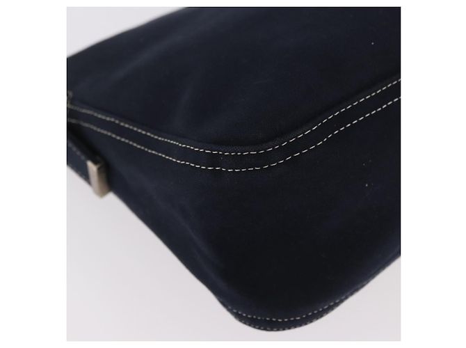 Borsa a tracolla FENDI Mamma Baguette in tela blu navy e argento Auth 186897V - vista 12