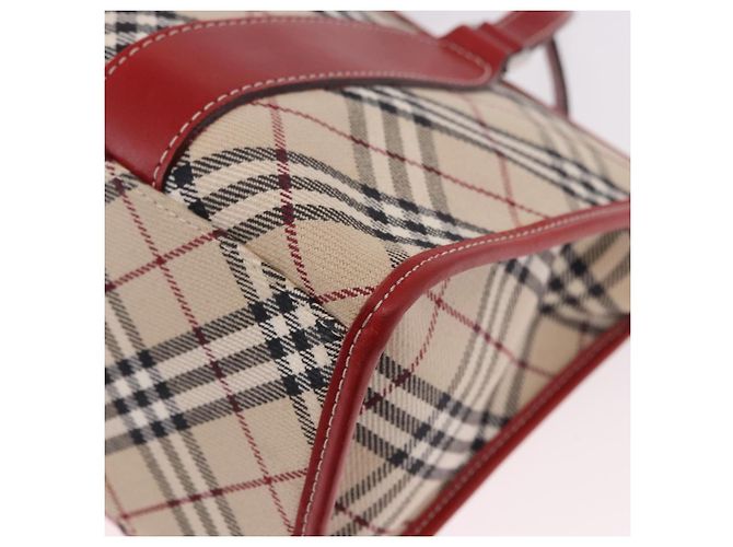 Borsa a mano BURBERRY Nova Check Blue Label in tela Beige Silver Auth 186841A Argento - vista 11