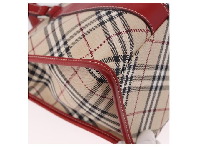 Borsa a mano BURBERRY Nova Check Blue Label in tela Beige Silver Auth 186841A Argento - vista 12