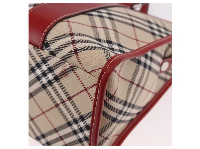 Borsa a mano BURBERRY Nova Check Blue Label in tela Beige Silver Auth 186841A Argento - vista 13