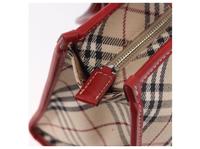 Borsa a mano BURBERRY Nova Check Blue Label in tela Beige Silver Auth 186841A Argento - vista 15