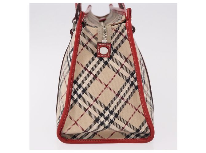 Borsa a mano BURBERRY Nova Check Blue Label in tela Beige Silver Auth 186841A Argento - vista 4