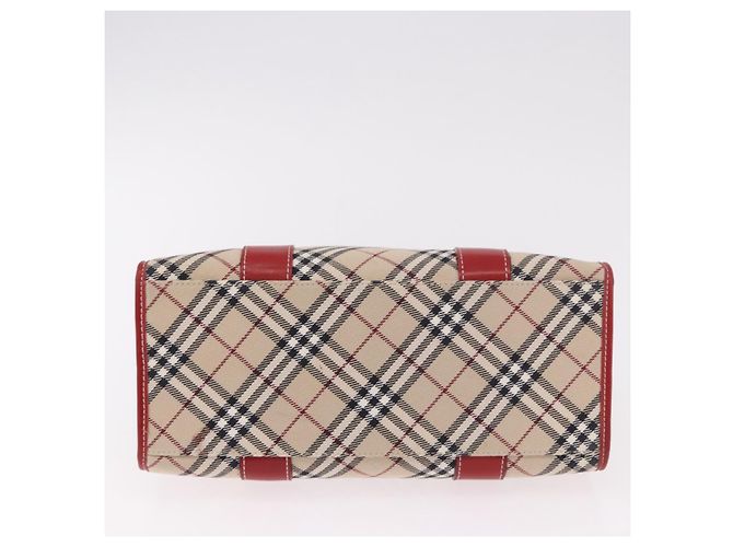 Borsa a mano BURBERRY Nova Check Blue Label in tela Beige Silver Auth 186841A Argento - vista 9