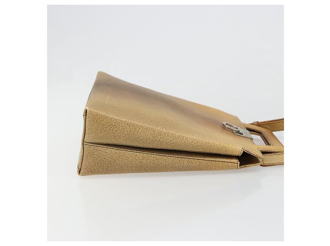 Borsa a tracolla Salvatore Ferragamo Gancini in pelle beige argento Auth 185544 - vista 4