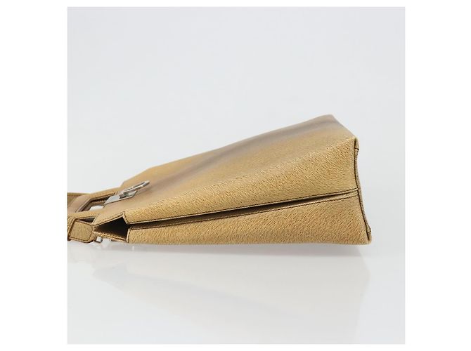 Borsa a tracolla Salvatore Ferragamo Gancini in pelle beige argento Auth 185544 - vista 5