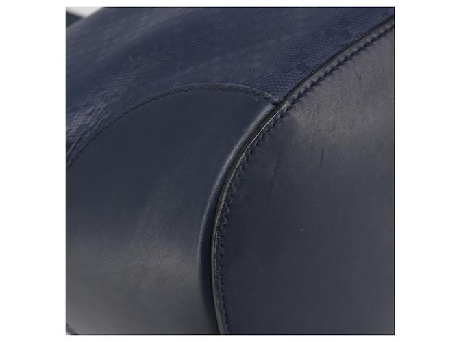 Borsa a Spalla GUCCI Diamante in Pelle Blu Navy e Oro 354229 Auth ka4767 D'oro - vista 13