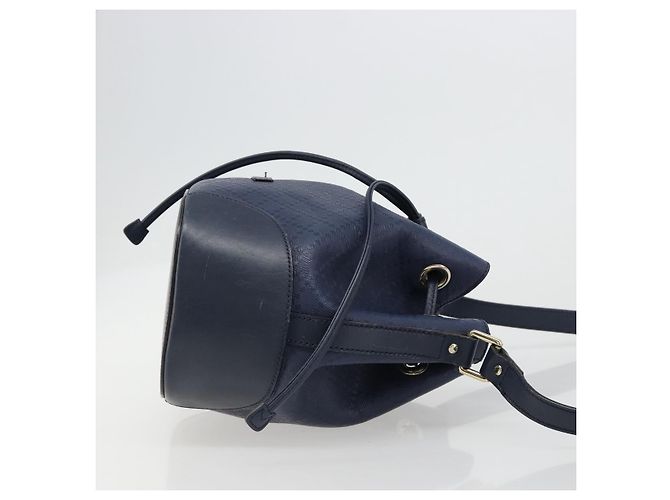 Borsa a Spalla GUCCI Diamante in Pelle Blu Navy e Oro 354229 Auth ka4767 D'oro - vista 4
