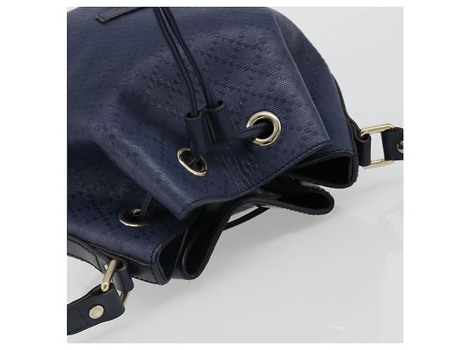 Borsa a Spalla GUCCI Diamante in Pelle Blu Navy e Oro 354229 Auth ka4767 D'oro - vista 6