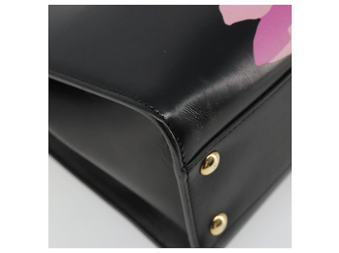 Borsa a mano Salvatore Ferragamo Gancini Pelle Nera e Oro Auth 185609A Nero D'oro - vista 11