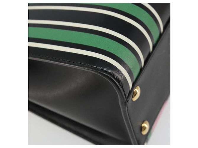 Borsa a mano Salvatore Ferragamo Gancini Pelle Nera e Oro Auth 185609A Nero D'oro - vista 13