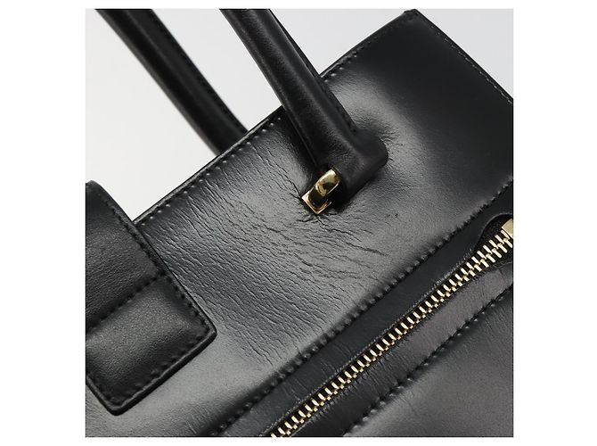 Borsa a mano Salvatore Ferragamo Gancini Pelle Nera e Oro Auth 185609A Nero D'oro - vista 14