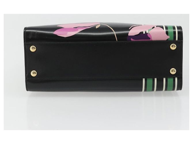 Borsa a mano Salvatore Ferragamo Gancini Pelle Nera e Oro Auth 185609A Nero D'oro - vista 9
