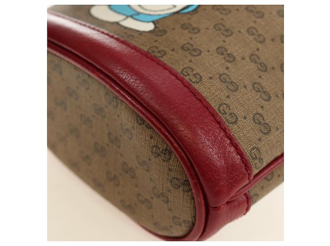 GUCCI GUCCI �~ Doraemon Micro GG Supreme Bag PVC Beige Oro 647801 Auth 185900M D'oro - vista 14