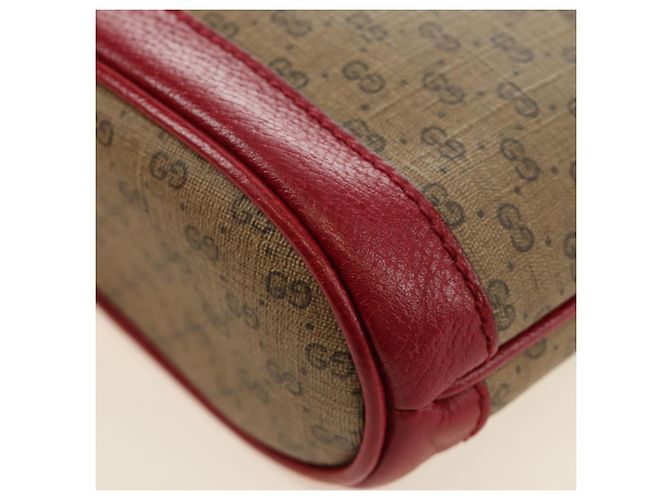 GUCCI GUCCI �~ Doraemon Micro GG Supreme Bag PVC Beige Oro 647801 Auth 185900M D'oro - vista 16