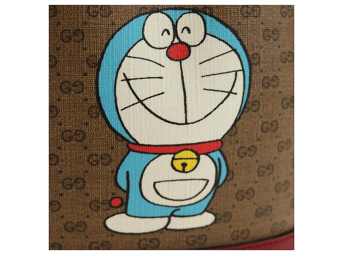 GUCCI GUCCI �~ Doraemon Micro GG Supreme Bag PVC Beige Oro 647801 Auth 185900M D'oro - vista 19
