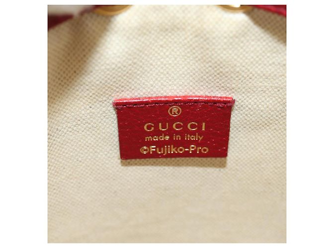 GUCCI GUCCI �~ Doraemon Micro GG Supreme Bag PVC Beige Oro 647801 Auth 185900M D'oro - vista 20
