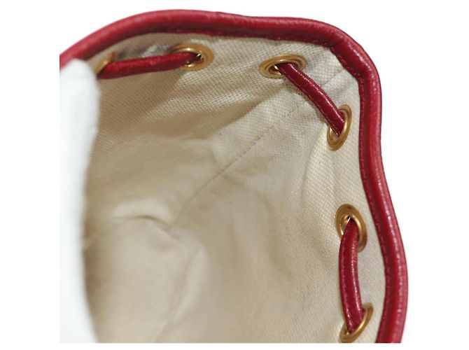 GUCCI GUCCI �~ Doraemon Micro GG Supreme Bag PVC Beige Oro 647801 Auth 185900M D'oro - vista 22