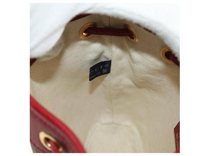 GUCCI GUCCI �~ Doraemon Micro GG Supreme Bag PVC Beige Oro 647801 Auth 185900M D'oro - vista 23