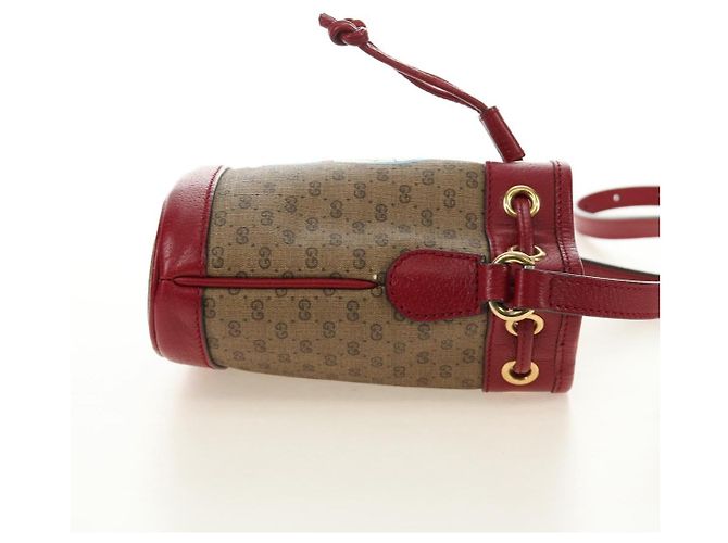 GUCCI GUCCI �~ Doraemon Micro GG Supreme Bag PVC Beige Oro 647801 Auth 185900M D'oro - vista 6