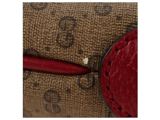 GUCCI GUCCI �~ Doraemon Micro GG Supreme Bag PVC Beige Oro 647801 Auth 185900M D'oro - vista 7