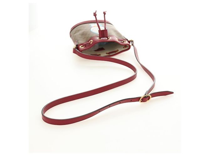 GUCCI GUCCI �~ Doraemon Micro GG Supreme Bag PVC Beige Oro 647801 Auth 185900M D'oro - vista 9