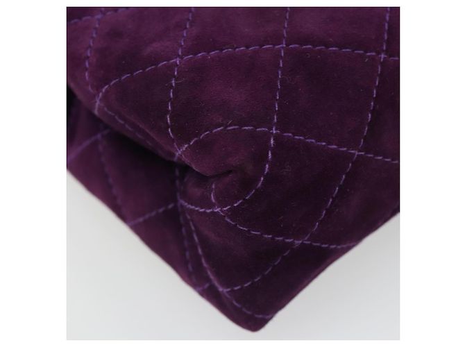 Borsa Salvatore Ferragamo Gancini in scamosciato viola e oro Autentica 186128A D'oro Porpora - vista 11