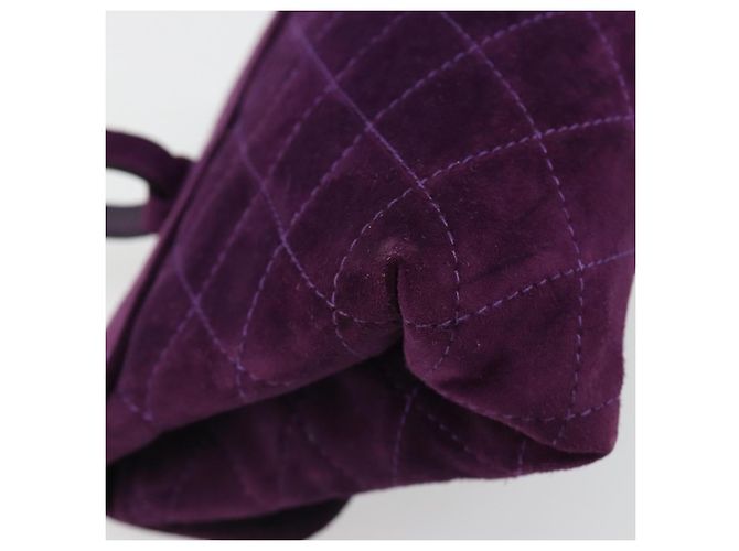 Borsa Salvatore Ferragamo Gancini in scamosciato viola e oro Autentica 186128A D'oro Porpora - vista 13