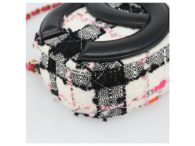 CHANEL Matelasse Chain Shoulder Bag tweed White Gold CC Auth 187493SM Bianco D'oro - vista 11