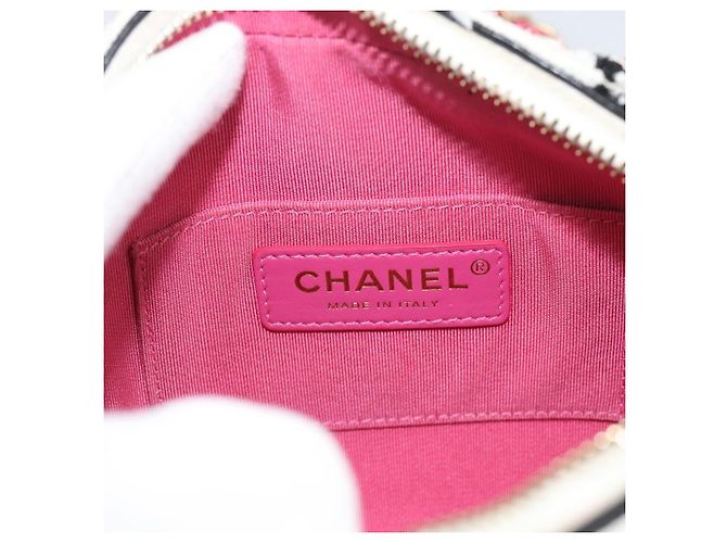CHANEL Matelasse Chain Shoulder Bag tweed White Gold CC Auth 187493SM Bianco D'oro - vista 16