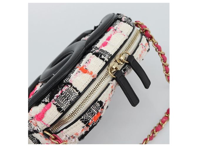CHANEL Matelasse Chain Shoulder Bag tweed White Gold CC Auth 187493SM Bianco D'oro - vista 6
