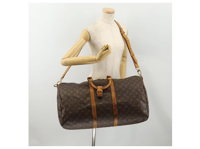 LOUIS VUITTON Monogram Keepall Bandouliere 55 Borsa Boston M41414 LV Auth 184740 Monogramma - vista 25
