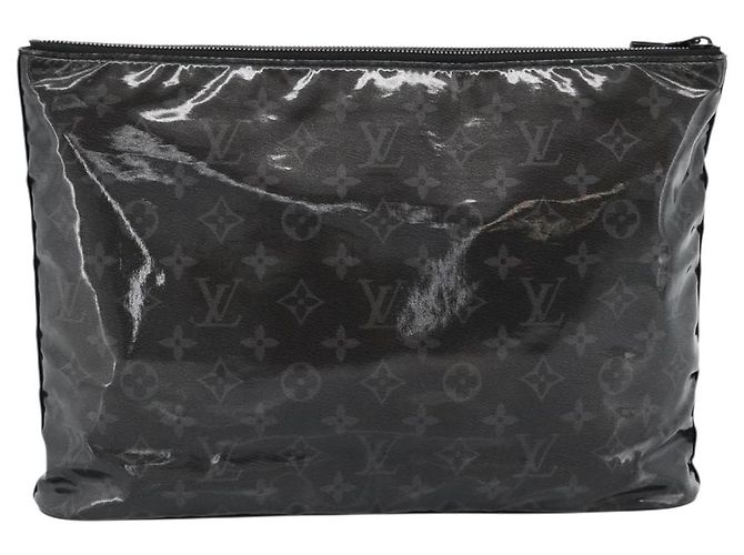 LOUIS VUITTON Monogram Eclipse Glaze Pochette Cosmos Black M63373 Auth ka4815 Nero - vista 2