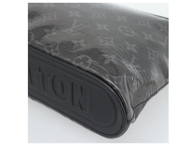 LOUIS VUITTON Monogram Eclipse Glaze Pochette Cosmos Black M63373 Auth ka4815 Nero - vista 7