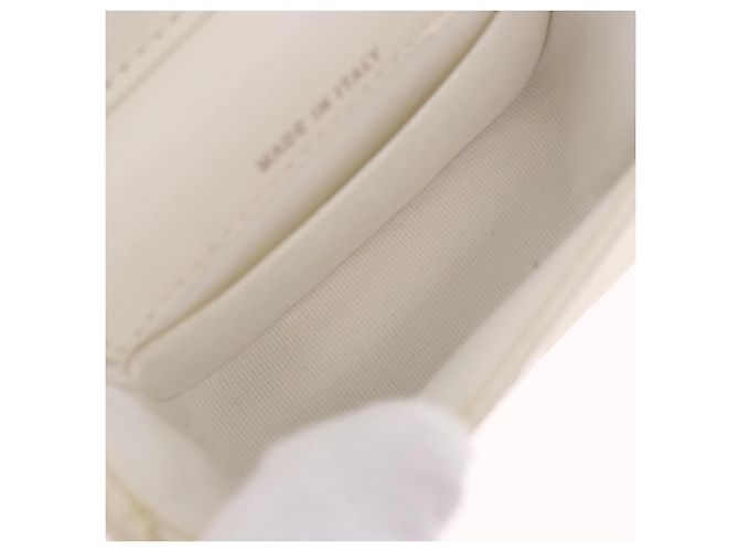 CHANEL Matelasse Chain Shoulder Bag Lamb Skin White Silver CC Auth 185770SAM Argento Bianco - vista 19