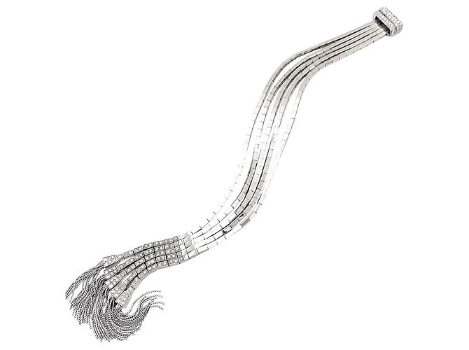 Autre Marque Bracciale antico in platino e diamanti. - vista 2