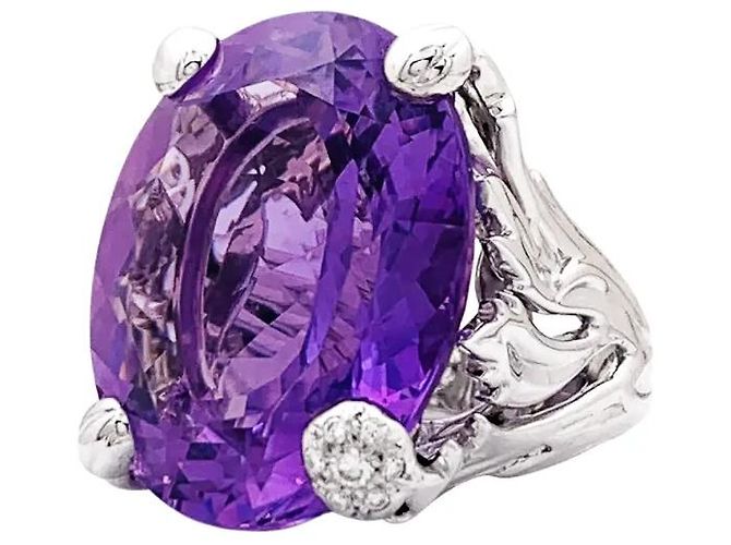 Anillo Dior, "Miss Dior", blanco, amatista, diamantes - vista 3