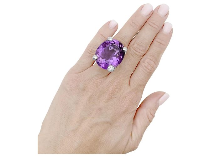 Anillo Dior, "Miss Dior", blanco, amatista, diamantes - vista 5