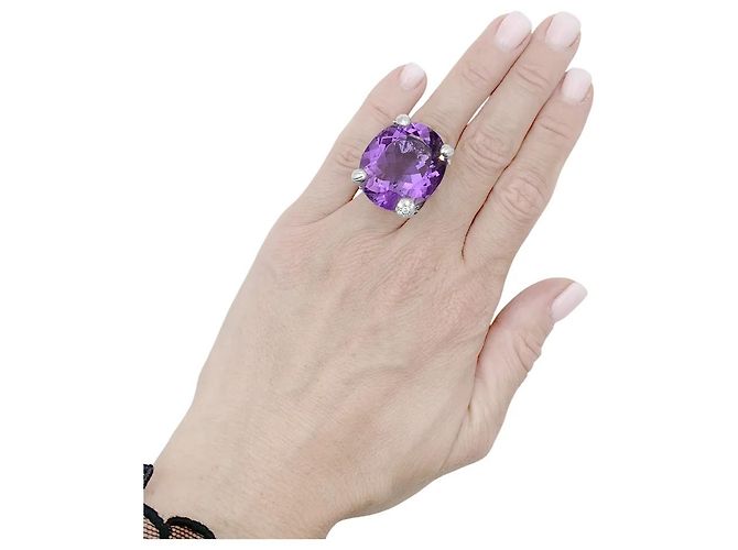 Anillo Dior, "Miss Dior", blanco, amatista, diamantes - vista 6