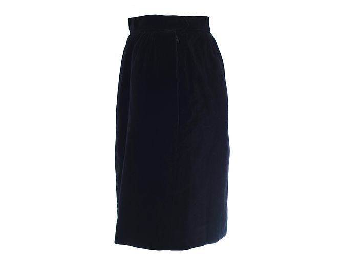 Gonna vintage in velluto nero Saint Laurent Rive Gauche - vista 2