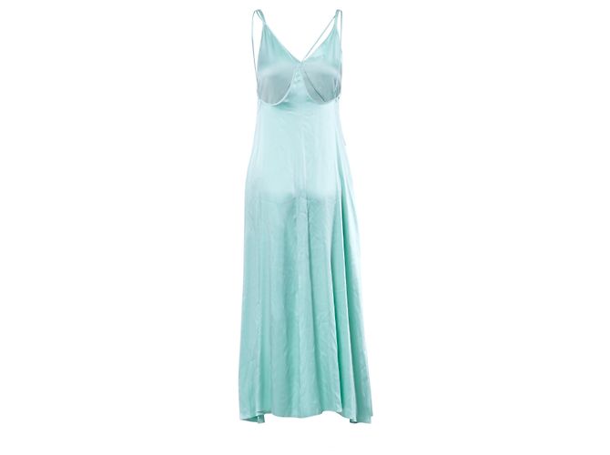 Autre Marque Maxi-Slip-Kleid aus Satin in Mintgrün Forte Forte - Ansicht 2