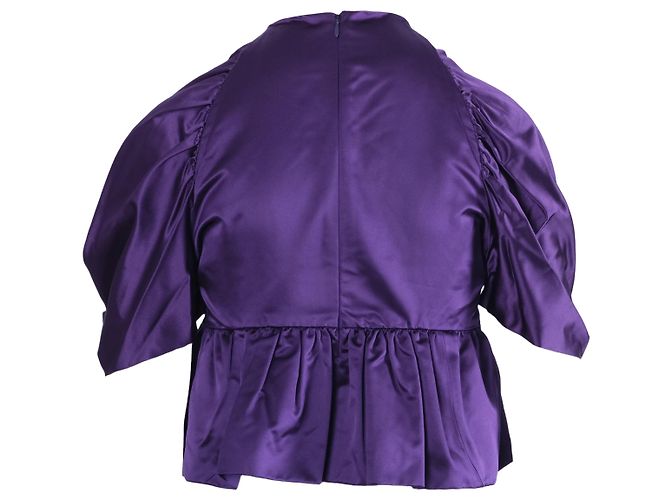 Bow Top peplum de seda roxa com laço da coleção primavera 2007 da Prada Roxo - vista 4