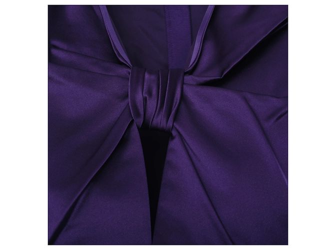 Bow Top peplum de seda roxa com laço da coleção primavera 2007 da Prada Roxo - vista 5
