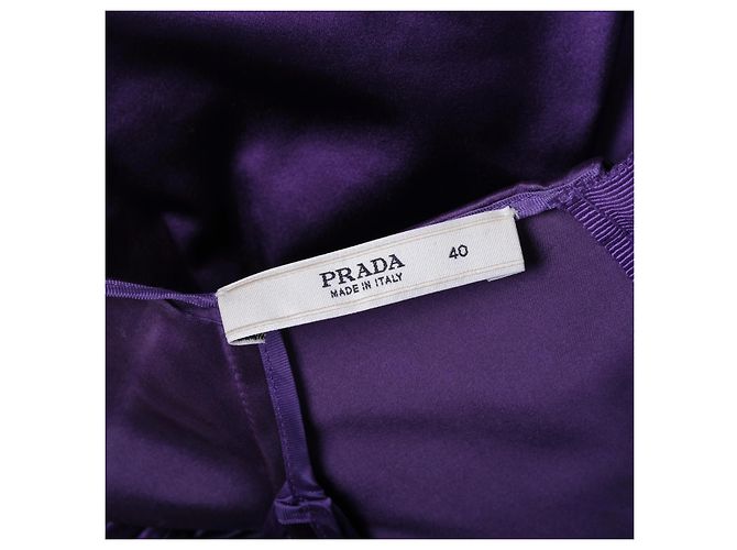Bow Top peplum de seda roxa com laço da coleção primavera 2007 da Prada Roxo - vista 7