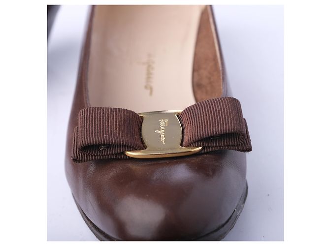 Décolleté in pelle Salvatore Ferragamo Marrone - vista 5