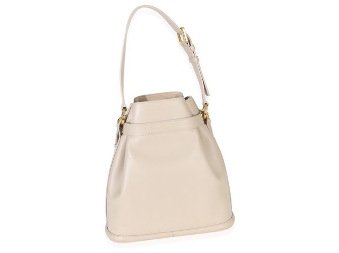 Borsa bucket medium C'est in pelle di vitello beige con logo CD in rilievo Christian Dior - vista 2